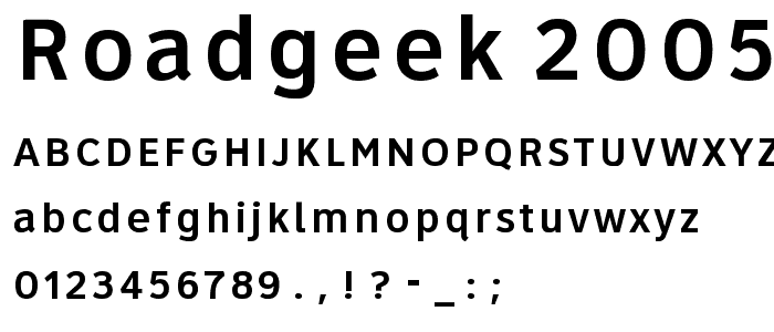 Roadgeek 2005 Series 5W  font